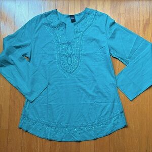 Saldarini sequined cotton top